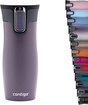 Contigo West Loop Autoseal termo šalica od nehrđajućeg čelika, tamnoljubičasta, 470 ml, bez BPA, nepropusna, putna šalica za kavu Easy-Clean