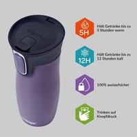 Contigo West Loop Autoseal rozsdamentes acél termikus bögre, szivárgásmentes utazó kávéscsésze - 470 ml, Dark Plum 2
