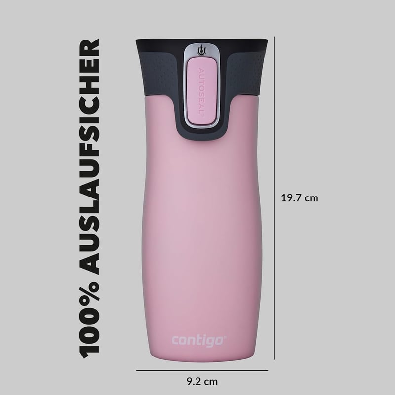 Contigo West Loop Autoseal rozsdamentes acél termikus bögre, szivárgatásmentes utazó kávéscsésze - 470 ml, Millennial Pink
