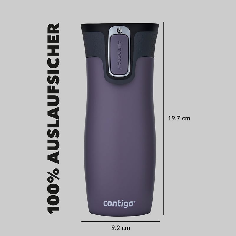 Contigo West Loop Autoseal rozsdamentes acél termikus bögre, szivárgásmentes utazó kávéscsésze - 470 ml, Dark Plum