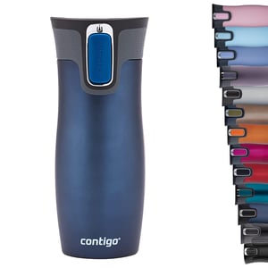 Contigo West Loop Autoseal termo šalica, nehrđajući čelik, 470 ml, Monaco plava, otporna na curenje — isprobano (stanje: vidi 2. sliku)
