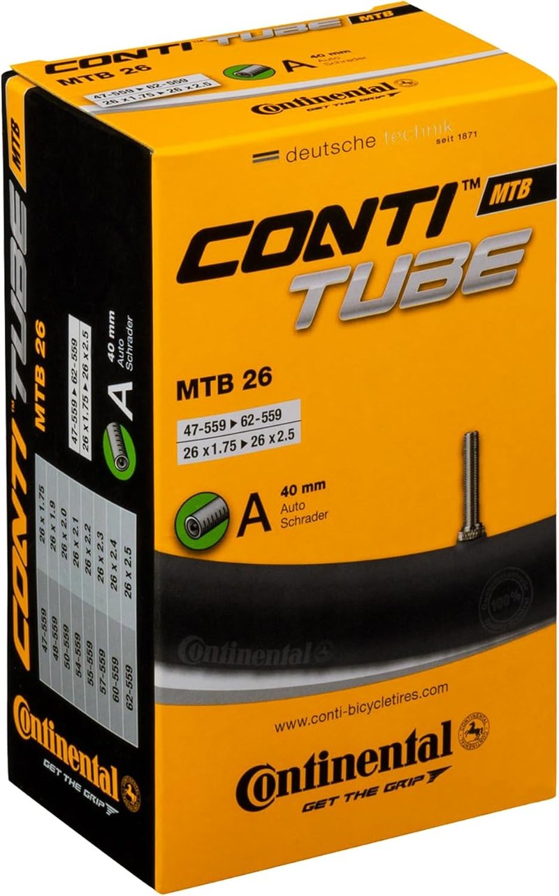 Continental 26x1.75/2.50 Schradera szeleppel Kerékpár Belső Gumi 40mm - 47/62-559, Black