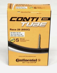 Cameră de bicicletă Continental Race 26 cu valvă SV 60 mm, dimensiune 18/25-559/571, negru 1