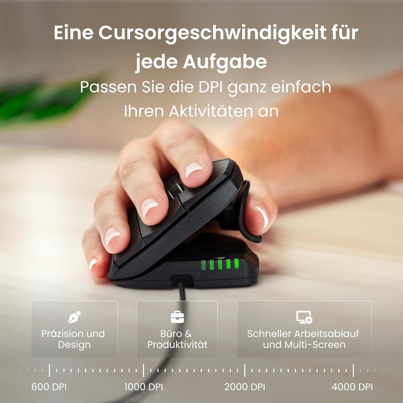 Contour Unimouse ergonomikus egér állítható döntéssel, 6 gomb, csuklótámasz, Mac/PC
