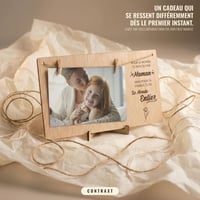 CONTRAXT Poklon okvir za fotografije za Majčin dan - Držač za slike s užetom i drvenim štipaljkama, držač za razglednice, s akrilnim okvirom za fotografije, poklon za mamu 6