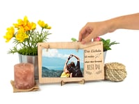 CONTRAXT Valentínsky Polaroid Rámik na Fotky pre Páry - Drevený Fotorámik so Štipcami, Stolová Dekorácia pre Zamilovaných, Ručne Vyrobený Európsky Dizajn 2