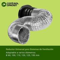 Control Garden Szellőztetési Csökkentő 2db Univerzális Csatlakozó 80-150mm Fekete 2