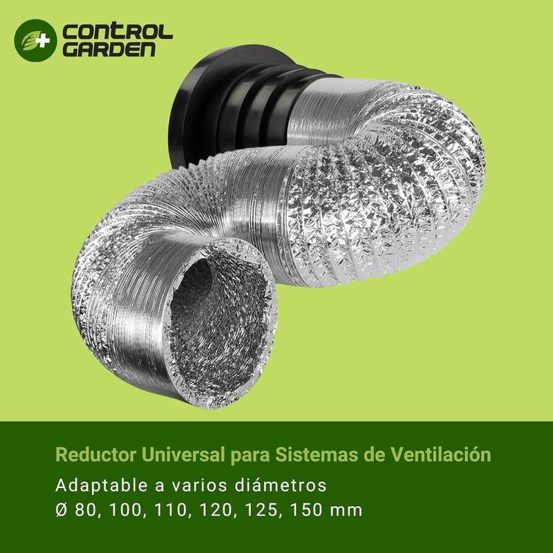 Control Garden Szellőztetési Csökkentő 2db Univerzális Csatlakozó 80-150mm Fekete