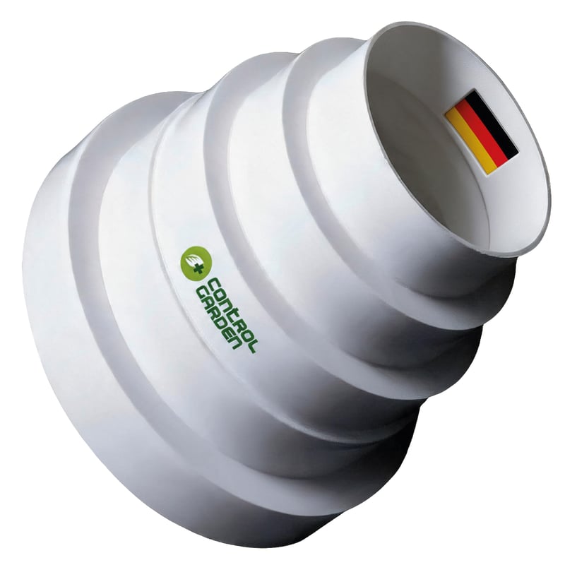 Univerzálna redukcia pre ventilačné systémy Control Garden – Spojka na ventilačné potrubie Ø 80 100 120 125 150 mm – Biela redukcia na potrubie
