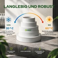 Control Garden 2 ks univerzálna redukcia pre ventilačné systémy, biela, priemer Ø 80 100 120 125 150 mm, potrubná spojka pre vzduchotechnické rozvody 7