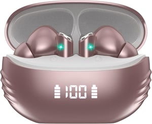 Căști de traducere Bluetooth Conyat, traducere în timp real în 164 de limbi, anularea zgomotului, autonomie mare, 7 moduri, pentru telefon, portocaliu-roz