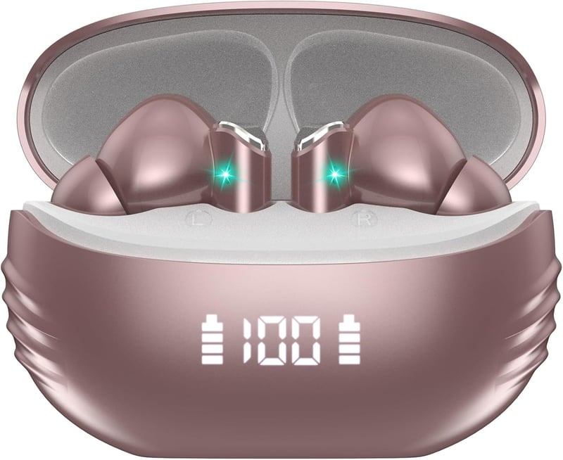 Căști de traducere Bluetooth Conyat, traducere în timp real în 164 de limbi, anularea zgomotului, autonomie mare, 7 moduri, pentru telefon, portocaliu-roz