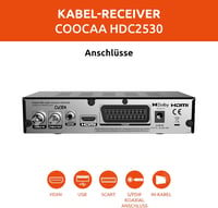 Coocaa HDC2530 digitális HD kábelvevő kijelzővel, HDMI kábellel, Scart és AUX csatlakozással 3