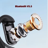 Căști Bluetooth COOFINE V5.5 Wireless cu 45 de ore de autonomie, apeluri HD și afișaj LED, hands-free pentru mașină și birou, negru 7