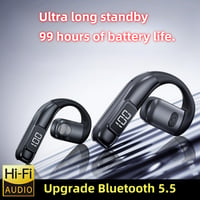 Căști Bluetooth COOFINE V5.5 Wireless cu 45 de ore de autonomie, apeluri HD și afișaj LED, hands-free pentru mașină și birou, negru 2