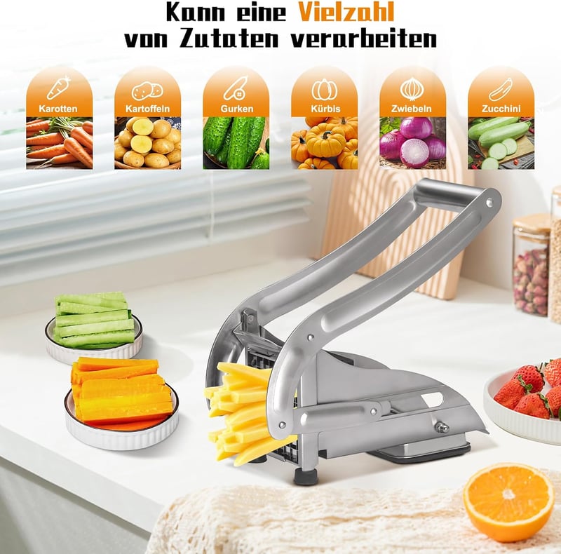 COOK A FUTURE Rozsdamentes Burgonyavágó 2 Pengével és Tapadótalappal
