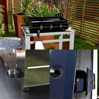 Grătar Plancha cu Gaz pentru Exterior Cook'in Garden, 3 Arzătoare, 10 Persoane, Placă de Oțel Emailat, Strat Antiaderent, Tavă de Grăsime Detașabilă, pentru Terasă și 6