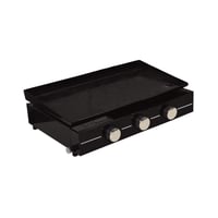 Grătar Plancha cu Gaz pentru Exterior Cook'in Garden, 3 Arzătoare, 10 Persoane, Placă de Oțel Emailat, Strat Antiaderent, Tavă de Grăsime Detașabilă, pentru Terasă și 2