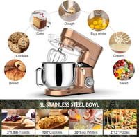 COOKLEE Elektromos Robotgép 3-in-1 Konyhai Mixer 8L 1500W 10 Fokozat Dagasztó Habverő Champagne Színű 4