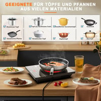 Cooksir 2000W Üvegkerámia Főzőlap Hordozható Infravörös Elektromos Tűzhely 5