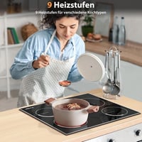 Cooksir 60 cm-es beépíthető üvegkerámia főzőlap 4 égővel, 6000W, rozsdamentes acél 7