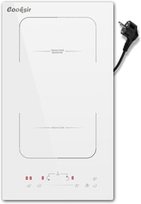 Cooksir Beépíthető Indukciós Főzőlap 2 Égővel, Fehér Kerámia, 3500W, 29cm 1