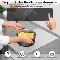 Cooksir Beépíthető Indukciós Főzőlap 2 Égővel, Fehér Kerámia, 3500W, 29cm 4
