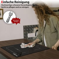Cooksir Indukciós Főzőlap 2 Zónával - 3500W Teljesítmény, 29cm Beépíthető, Flexibilis Kombinált Zóna, Érintőgombos Vezérlés, Biztonsági Zár 3