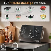 Cooksir üvegkerámia főzőlap 1 égővel, hordozható, érintésvezérlés 6