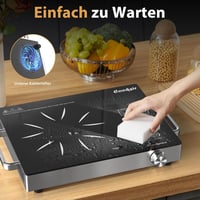 Cooksir üvegkerámia főzőlap 1 égővel, hordozható, érintésvezérlés 7