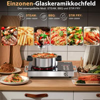 Cooksir üvegkerámia főzőlap 1 égővel, hordozható, érintésvezérlés 2