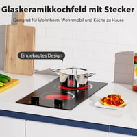 Cooksir Üvegkerámia Főzőlap 2 Égővel 30cm Dugaszolható 3000W 4