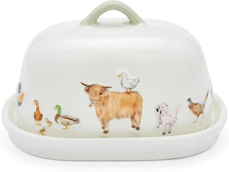 Cooksmart Buttercup Farm Kerámia Vaj Tál Fedővel Nagy Méret