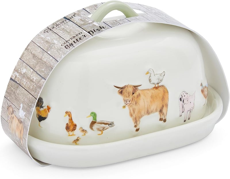 Cooksmart Buttercup Farm Kerámia Vaj Tál Fedővel Nagy Méret