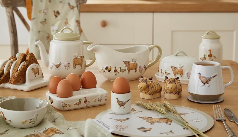 Cooksmart Buttercup Farm Kerámia Vaj Tál Fedővel Nagy Méret