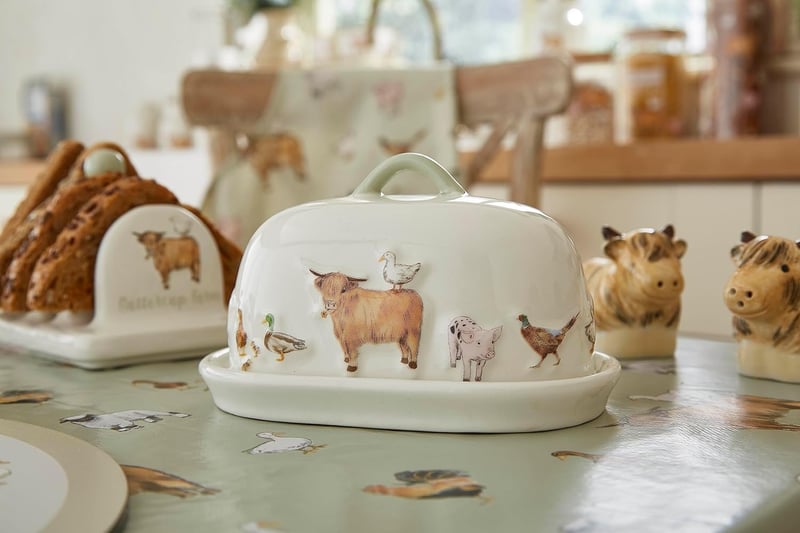 Cooksmart Buttercup Farm Kerámia Vaj Tál Fedővel Nagy Méret
