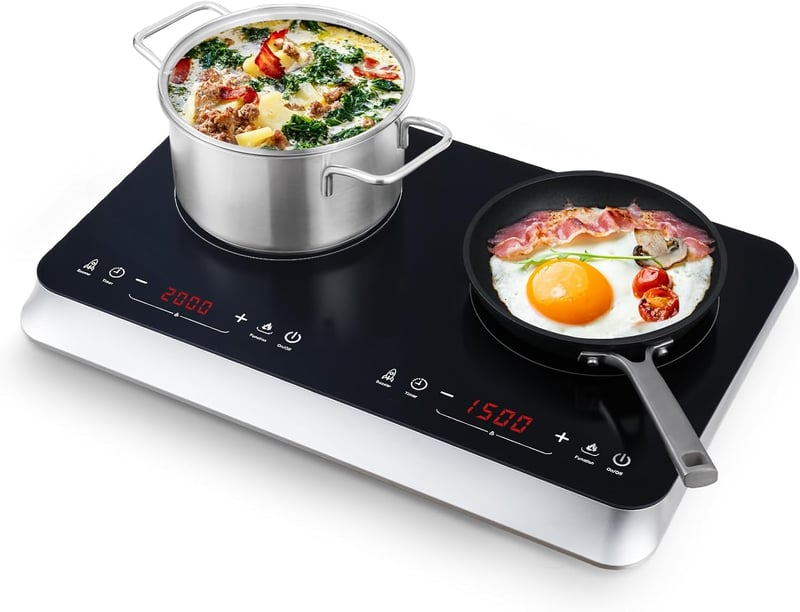COOKTRON Dupla Indukciós Főzőlap 3500W, 10 Hőfok, 9 Teljesítményszint, Booster Funkció