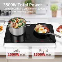 COOKTRON Dupla Indukciós Főzőlap 3500W, 10 Hőfok, 9 Teljesítményszint, Booster Funkció 2