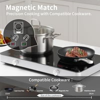 COOKTRON Dupla Indukciós Főzőlap 3500W - 2 Zónás Hordozható Tűzhely Érintésvezérléssel, 10 Hőfokszinttel és Időzítővel, Otthoni és Kempingez - Button and touch 5