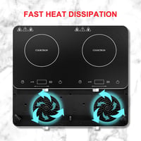 COOKTRON Dupla Indukciós Főzőlap 3500W - 2 Zónás Hordozható Tűzhely Érintésvezérléssel, 10 Hőfokszinttel és Időzítővel, Otthoni és Kempingez - Button and touch 8