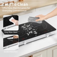 COOKTRON Dupla Indukciós Főzőlap 3500W - 2 Zónás Hordozható Tűzhely Érintésvezérléssel, 10 Hőfokszinttel és Időzítővel, Otthoni és Kempingez - Button and touch 4