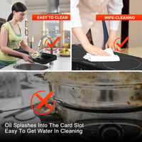 COOKTRON Hordozható Indukciós Főzőlap 2 égővel, Öntöttvas Grillserpenyő, 2800W, Gyermekzár 6