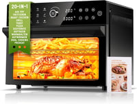 Cookwise 30L XXL Forrólevegős Sütő LED Érintőképernyővel - 1800W Mini Sütő 20 Programmal, Kettős Főzési Móddal, Olaj Nélküli Légkeveréses Te 1