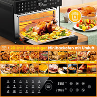 Cookwise 30L XXL Forrólevegős Sütő LED Érintőképernyővel - 1800W Mini Sütő 20 Programmal, Kettős Főzési Móddal, Olaj Nélküli Légkeveréses Te 4