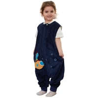 COOKY.D Detský spací vak s nohavicami - Spací vak pre batoľatá bez rukávov 2.0 Tog, pre chlapcov a dievčatá, s motívom morských príšeriek, veľkosť L/5-6 rokov 1