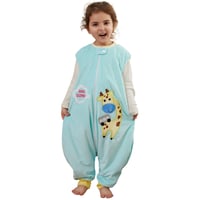 COOKY.D Sac de dormit unisex pentru bebeluși cu picioare - Patru anotimpuri 2.0 Tog, model girafă, pătură purtabilă verde, cu schimbare ușoară a scutecului (S/1-3 ani) 1