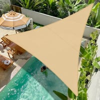 Cool Area Napvitorla - 6x6x6m Háromszög Alakú Vízálló Árnyékoló - UV és Szélvédelem Kertbe, Teraszra, Erkélyre - Homok Színű Poliészter Nape 1