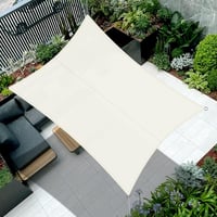 COOL AREA vízálló téglalap napellenző 4x5 m nap- és szélvédő, 95% UV, vízlepergető krém szín kültérre kert erkély terasz 1