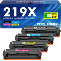 Toner Cool Toner 219X 219A pre tlačiareň HP Color LaserJet Pro MFP 3302FDW 3302SDW 3302FDN – 4 ks (čierny, azúrový, purpurový, žltý) s čipom 1