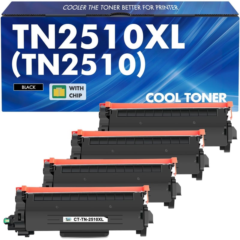 Kompatibilný toner Cool Toner TN2510XL TN2510 pre tlačiarne Brother HL-L2400DW MFC-L2835DW MFC-L2800DW DCP-L2620DW DCP-L2627DW – 4 ks čierny